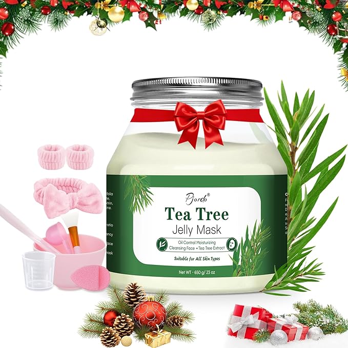 Powder Jelly Mask for Facials Professional, Peel Off Facial Mask for Hydrating & Moisturizing, Christmas Hydrojelly Mask Gifts for Women Men, Home DIY Spa Use for All Skin with Tea Tree