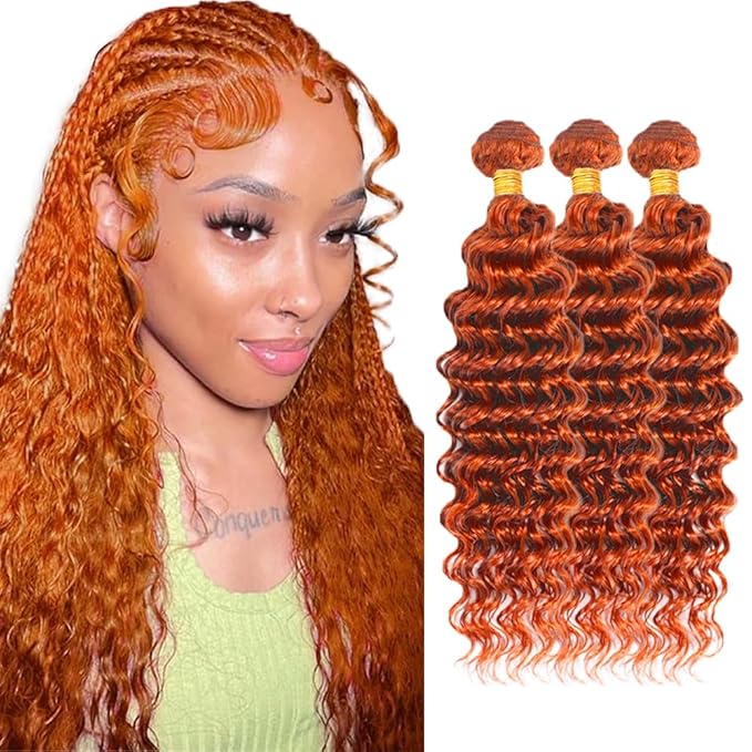 Ginger Bundles Human Hair Ginger Bundles 350 Human Hair Bundle 18 18 18 inch #350 Deep Wave Bundle