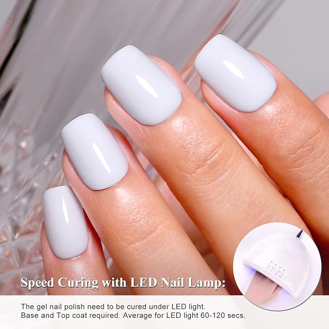 Imtiti Warm White Gel Nail Polish - Soft Off Milk White Gel Polish for Nails, Long Lasting Salon Manicure, Soak Off UV LED Gel for DIY at Home, (10ml-1923)