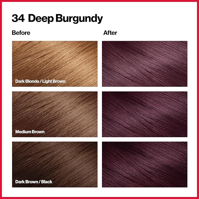 Revlon ColorSilk Hair Color 34 Deep Burgundy 1 Each (Pack of 6)