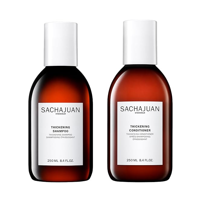SACHAJUAN Thickening Shampoo and Conditioner Set | Ocean Silk & Thickening Technology to Add Volume and Nourish Hair | Heat & UV Protection | Vegan & Paraben-Free | Set of 2 (8.4 oz)