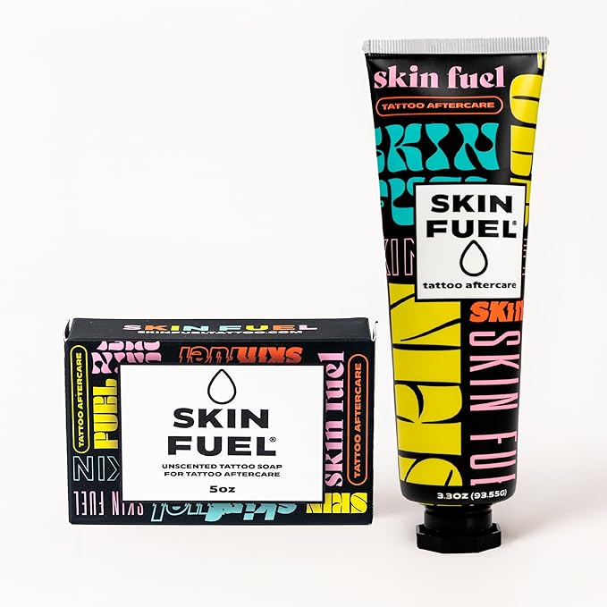 Tattoo Aftercare Kit – Cream & Unscented Soap for Tattoos with Jojoba Seed Oil, Shea Butter & Aloe – Plant-Powered Healing Ointment & Tattoo Wash for Fresh & Long-Term Ink Care (2-Piece Set)