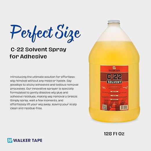 Walker Tape C-22 Solvent Spray for Adhesive - Tape in Extension Remover Spray - Hair Glue Remover Spray - Tape In Remover Spray - Wig Glue Remover - Tape in Hair Extension Remover (Citrus 128 Fl Oz)