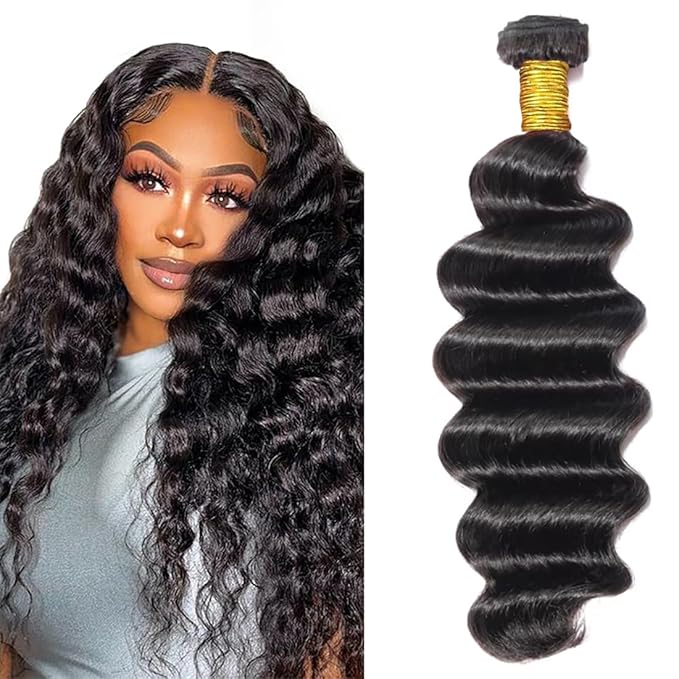 16 Inch Single Bundle Loose Deep Wave Human Hair 100% Unprocessed Virgin Hair Wet and Wavy 100g/bundle 12A Grade Brazilian Human Hair Bundles for Black Woman