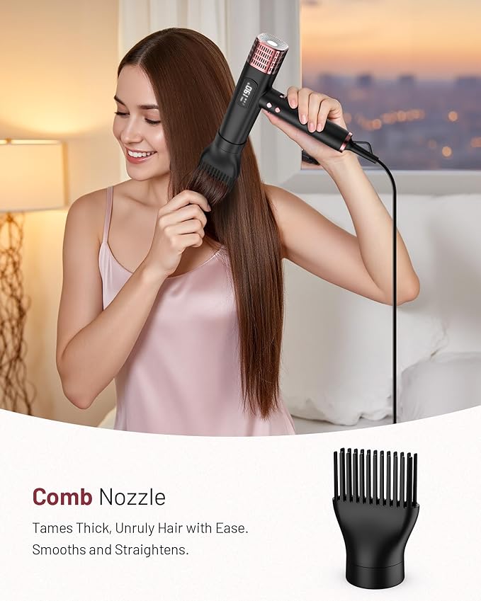 Dual Voltage Ionic Hair Dryer with Diffuser - 1875W High-Speed Blow Dryer for Women, Fast Drying, No Heat Damage, Low Noise, Lightweight, European Travel 110V-120V/220V-240V, Gifts for Women