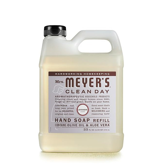 MRS. MEYER'S CLEAN DAY Liquid Hand Soap Refill, Cruelty Free, Lavender Scent, 33 Fl Oz (Pack of 1)