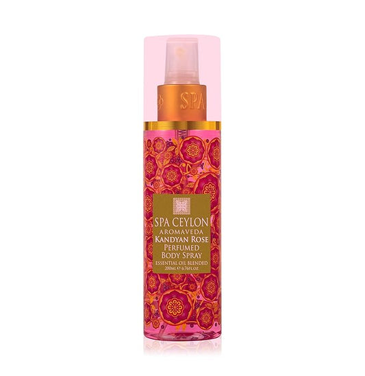 SPA CEYLON Kandyan Rose Body Spray, Exquisite Women's Fragrance Mist with Romantic Floral Notes & Rose Geranium Essence, Ideal for All Skin Types
