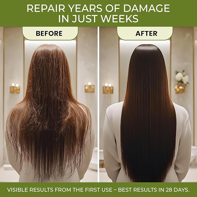 Double Treatment Hair Mask | Collagen & Acai Oil, Hair Repair Treatment Cream for Dry, Damaged & Color-Treated Hair, Sulfate & Paraben-Free, For All Hair Types, 16.9 fl oz / 500 ml