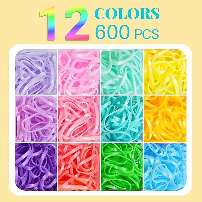 827PCS Elastic Hair Ties, IKOCO Hair Bands Colorful Hair Accessories for Girls with Hair Clips