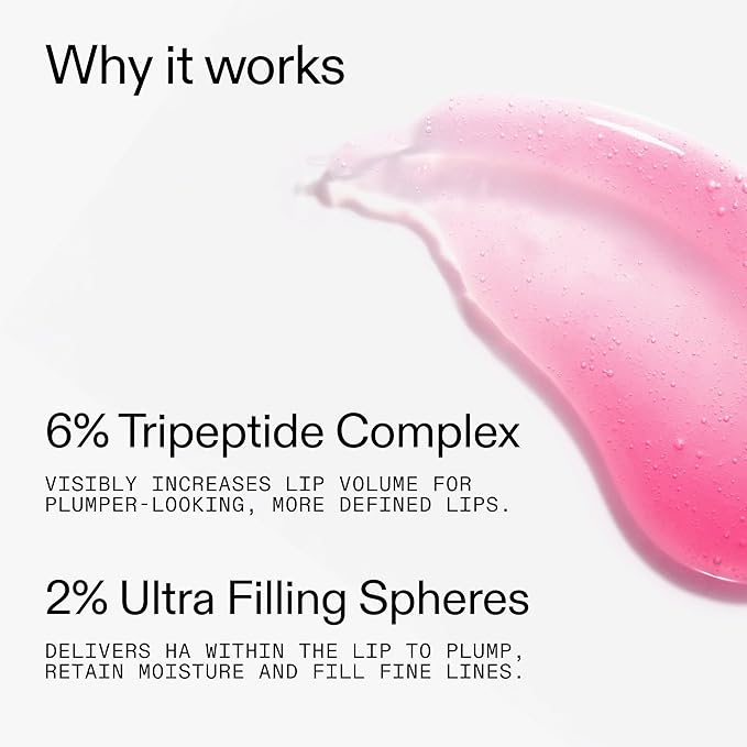 The INKEY List Tripeptide Plumping Lip Balm 10ml, Clinically Proven Plumping Tinted Lip Care, Hydrates Dry Cracked Lips, Vegan & Cruelty Free, Pink Tint