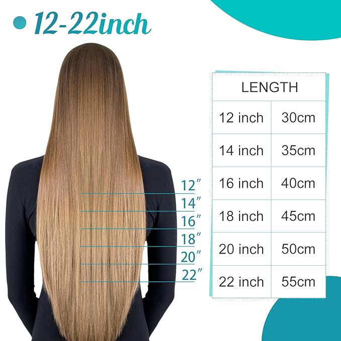 Fshine Tape in Hair Extensions Remy Human Hair,Balayage Medium Brown with Platinum Blonde, 12 Inch 30 g, Silky Straight with Thick Ends,Designed to Boost Volume & Length