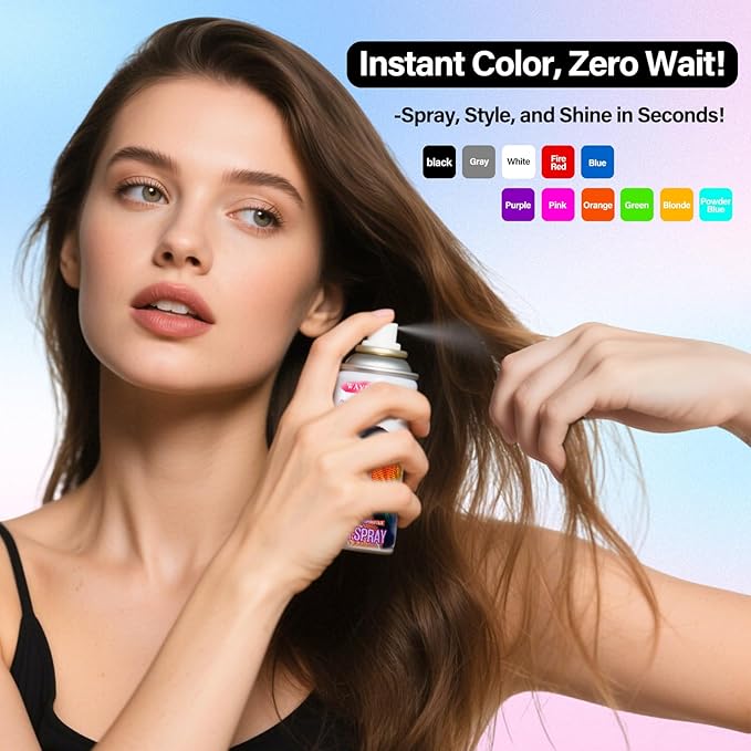 Temporary Hair Color Spray For Kids Women Men, Temporary Hair Clolor Wax Dye Pomades, Washable Hair Dye Spray For Cosplay Party DIY, Christmas Party, Halloween Crazy Hair Day (Orange-Red, 4.06 oz)