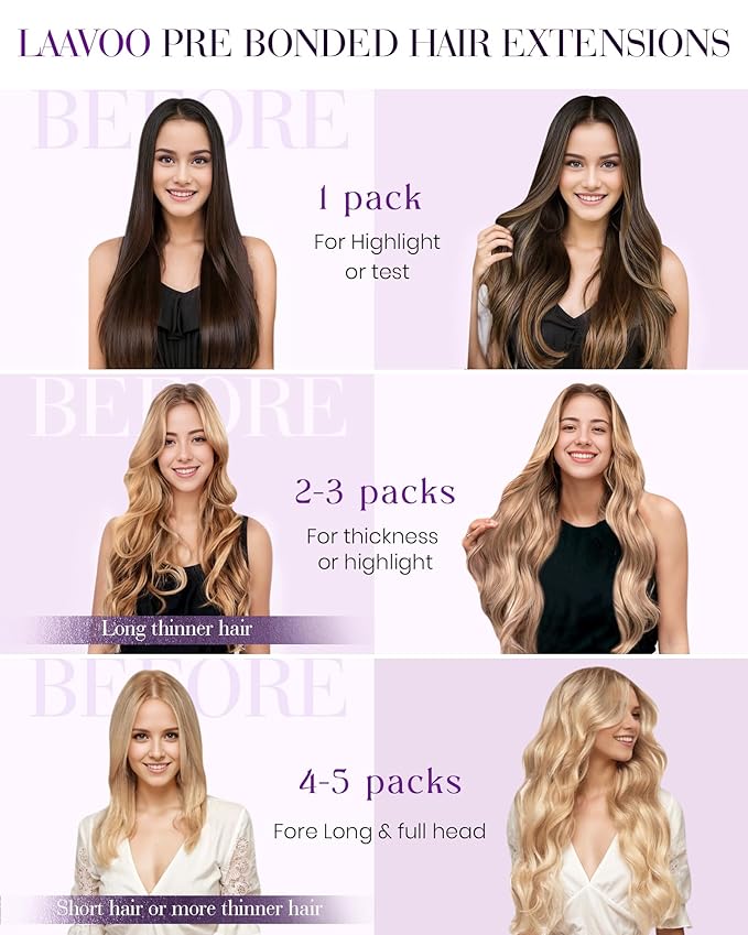 LaaVoo Micro Loop Hair Extensions Real Human Hair Jet Black Microlink Hair Extensions Human Hair Black Microbead Extensions Jet Black 14 Inch 50g/50s