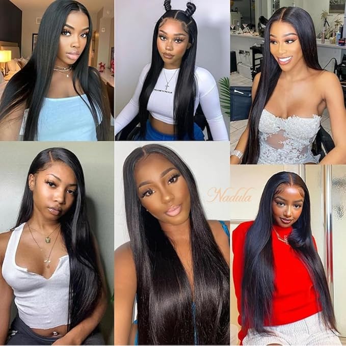 Nadula Pre Everything Glueless Silk Straight Wig 13x4 HD Pre Cut Lace Front Wig Human Hair with Ear Tape Bleached Invisible Bye Bye Knots Wig Pre Plucked 150% Density 18inch