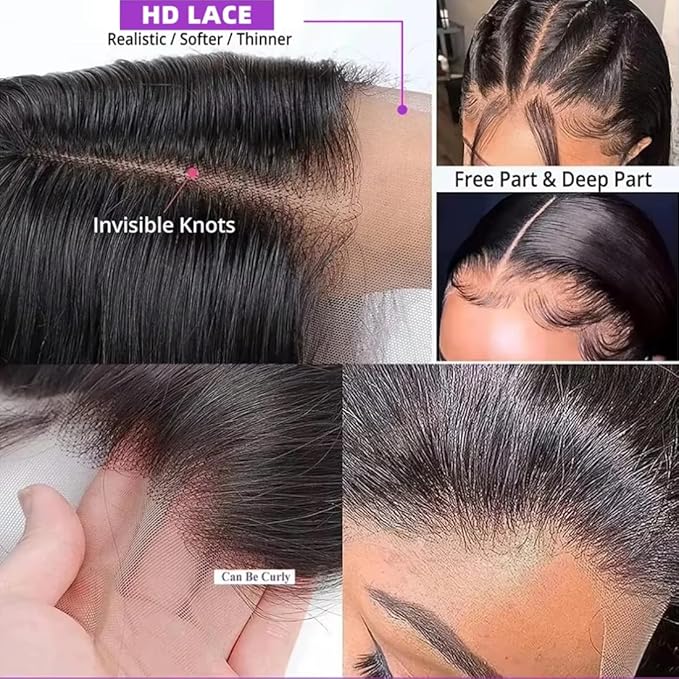 Straight Wigs Human Hair Pre Plucked 210 Density 13x6 Glueless Bone Straight Human Hair Wigs For Black Women Transparent Lace Frontal Wig With Baby Hair 26inch