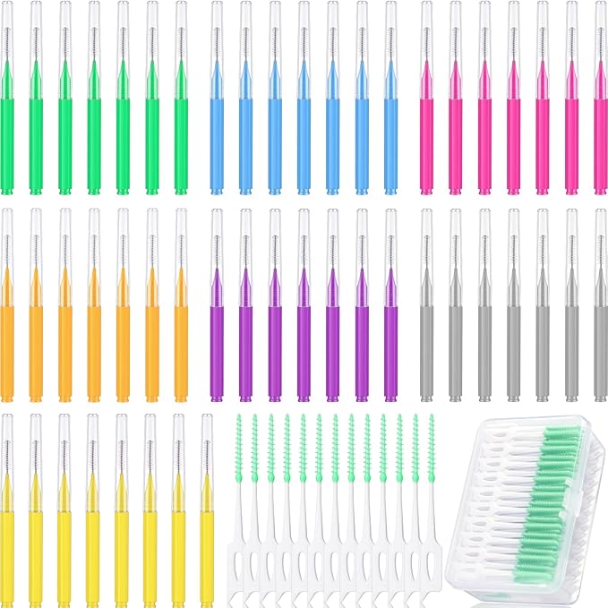 Zopeal 250 Pcs Interdental Brush for Braces Disposable Braces Flossers Dental Picks Floss Toothpick Dental Teeth Flossing Head Oral Hygiene Flosser Toothpick Soft Cleaning Tool (Lovely Color)