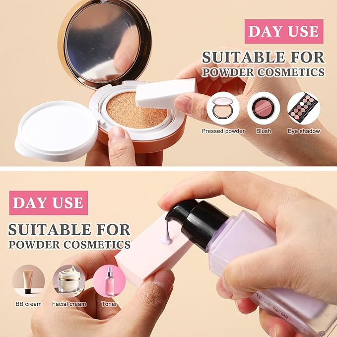 TecUnite 100 Pieces Cosmetic Sponges Latex Makeup Foam Wedges Foundation Beauty Tools(Pink,White)