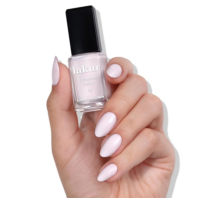 LONDONTOWN lakur Nail Polish - Chip-Resistant, Non-Toxic, Conditions & Hydrates Nails | Glossy Pink Tinted Cream, Ski Bunny, .40 fl oz