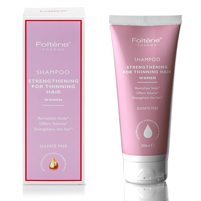 Foltene Strengthening Shampoo for Women – Reduces Thinning, Boosts Volume, and Enhances Hair Health – Silicone & Sulfate-Free Hair Thickening Shampoo for Fuller Strands (6.76 fl. oz.)