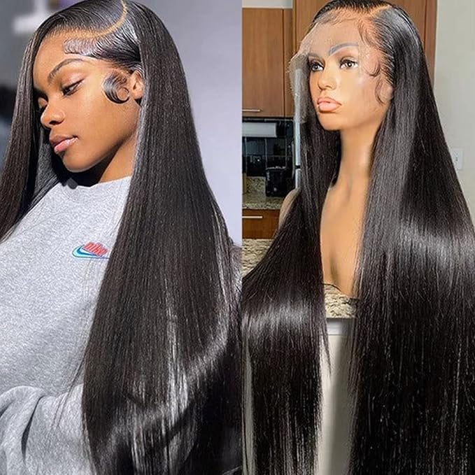 Lemoda Full 13x6 SKINLIKE Real HD Lace Wigs Straight Virgin Human Hair 20inch 200% Density 13x6 Full Lace Frontal Wigs Invisible 0.1mm Ultra-thin Frayed Ends Lace Front Wig Pre Plucked Tiny Knots