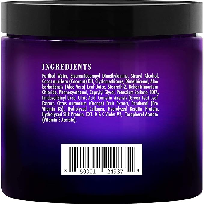Botanic Hearth Purple Hair Mask | For Blonde, Silver And Gray Hair, Sulfate & Paraben Free | 8 Fl Oz