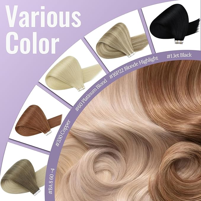 Fshine Tape in Hair Extensions Ombre Darkest Brown Fading to Brown and Caramel Blonde 14 Inch Soft Remy Tape in Extensions Human Hair for Women 20 pcs 50 g,Designed to Boost Volume & Length