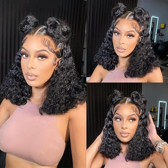 #1B Kinky Curly Bundles Wet and Wavy Bundles Human Hair 14 16 18 inch Curly Wave Human Hair Weave Bundle 150g