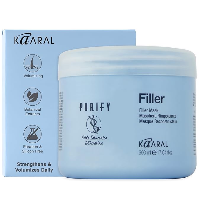 Kaaral Purify Filler Hair Mask - Deep Conditioning and Moisturizing Treatment for Dry, Damaged or Color Treated Hair - Hydrating and Nourishing Formula for All Hair Types - 500ml