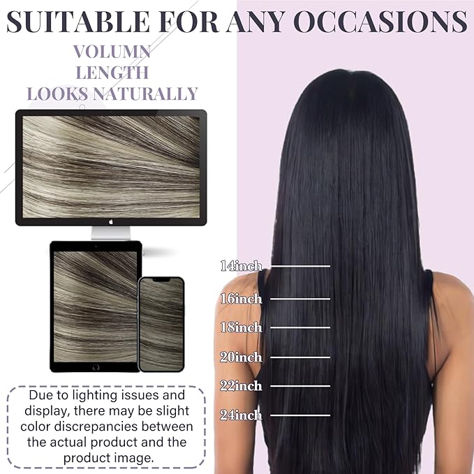Fshine Human Hair Hand Tied Genius Weft Extensions 50g 16 Inch Human Hair Genius Weft Balayage Dark Brown Highlights Platinum Blonde Straight