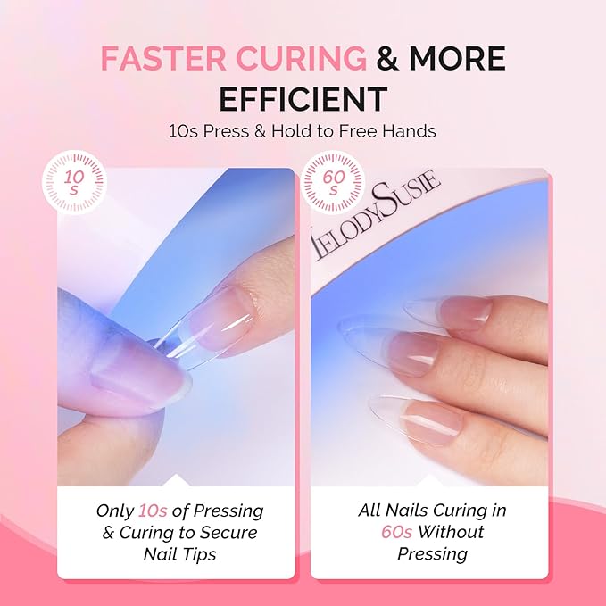 MelodySusie 2Pcs*20g Solid Nail Glue Gel, Super Strong&Long Lasting Soft Gel Nail Tips Glue for Acrylic Fake Nails, 3D Christmas Nail Art,Nail Gem,Soak off UV&LED Lamp Needed,Christmas Home DIY&Salon