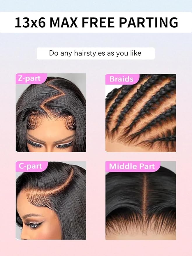 ORIGINAL QUEEN 13x6 Kinky Curly Lace Front Wigs Human Hair Pre Plucked Pre Bleached Knots Afro Curly Human Hair Wigs for Women 13X6 Lace Frontal Wig 200% Density Natural Color 24Inch