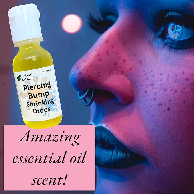 Urban ReLeaf Piercing Bump Shrinking Drops! Keloid Bumps Gentle Effective Aftercare Solution. Natural Essential Oils. Fast Removal Help for Scars Nodules Cartilage Nose Ear Spots. Clean Soothe