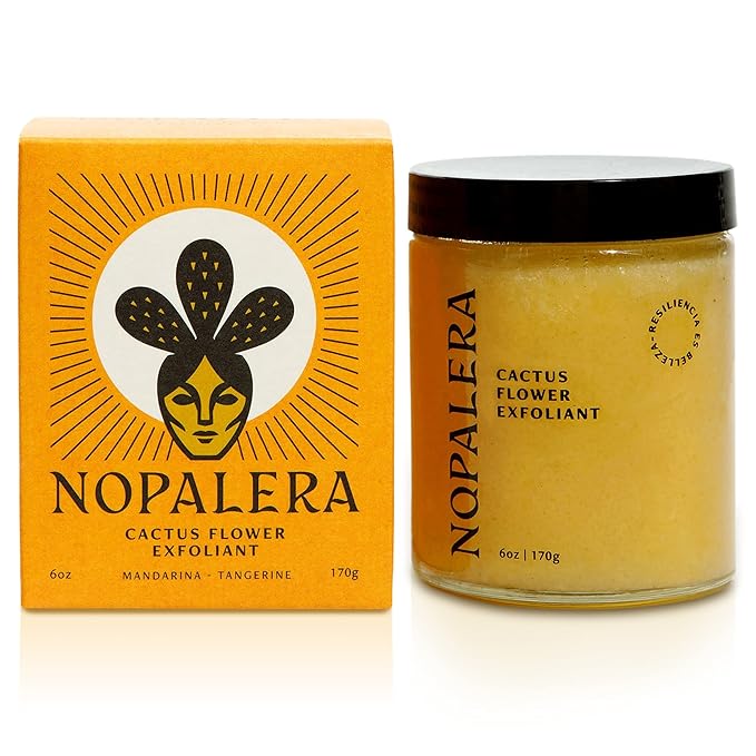 Nopalera Cactus Body Polish – Mandarina | 3-in-1 Clean Beauty Oil Cleanser, Exfoliant & Moisturizer | Brightening Body Scrub with Cactus Oil • Dermatologist-Tested • 8oz