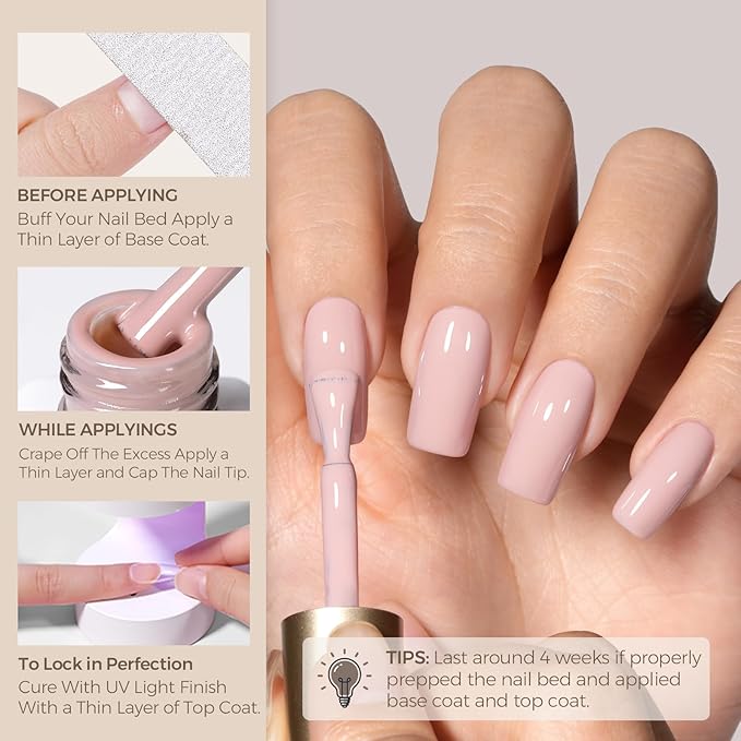 AILLSA Gel Nail Polish Nude Cappuccino Gel Polish Neutral Light Brown Mocha Jelly Gel Polish Natural Tan Color Nails Soak Off U V Gel for Nail Salon at Home Fall Winter Gift for Women 0.51 Fl Oz /GC31