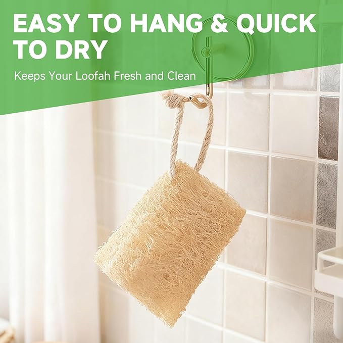 Natural & Biodegradable Loofah Bath Sponge - Deep Exfoliation for Soft Skin, Eco-Friendly Body Scrubber,Shower Loofah Exfoliator & Multipurpose Cleaner (Pack of 4)