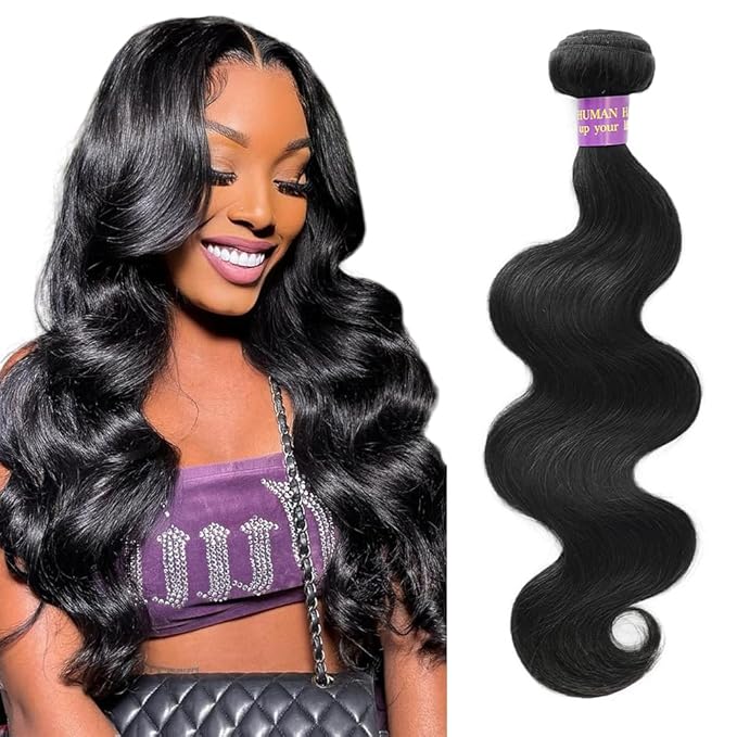 14A Human Hair Bundles Body Wave One Bundle 100% Unprocessed Brazilian Virgin Hair Bundles Body Wave Human Hair Extensions Natural Black Color (one bundle, 22)