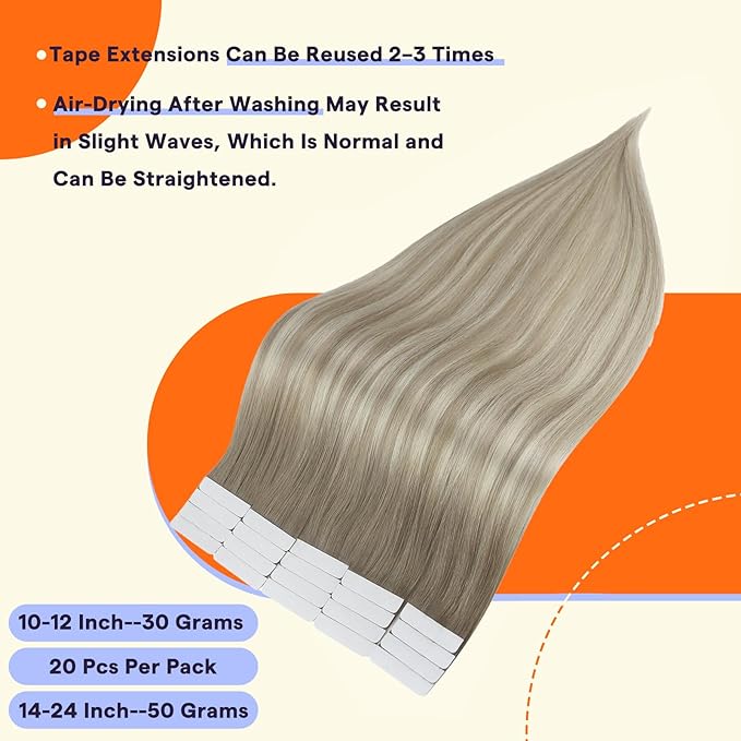 Full Shine Tape in Extensions Real Human Hair Color 19/8/60 Brown and Blonde Ombre 20PCS Invisible Double Sided Seamless Human Hair Extensions Tape in 30g 12 Inch Natural Straight Hair for Party