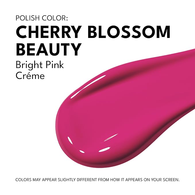 RC Red Carpet Manicure Fortify & Protect Bright Pink Crème Gel Polish for Strong, Healthy Nails - Infused with Vitamin A & Biotin - (Cherry Blossom Beauty) Led Nail Gel Color, 0.3 Fl Oz
