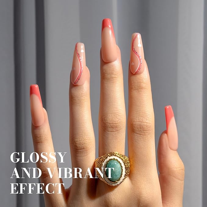 MelodySusie Pink Gel Nail Polish, 0.5 fl oz Soak Off UV LED Pink Orange Gel Polish Gift for Women Nail Art Manicure Salon DIY Nail Design Decoration at Home-1660