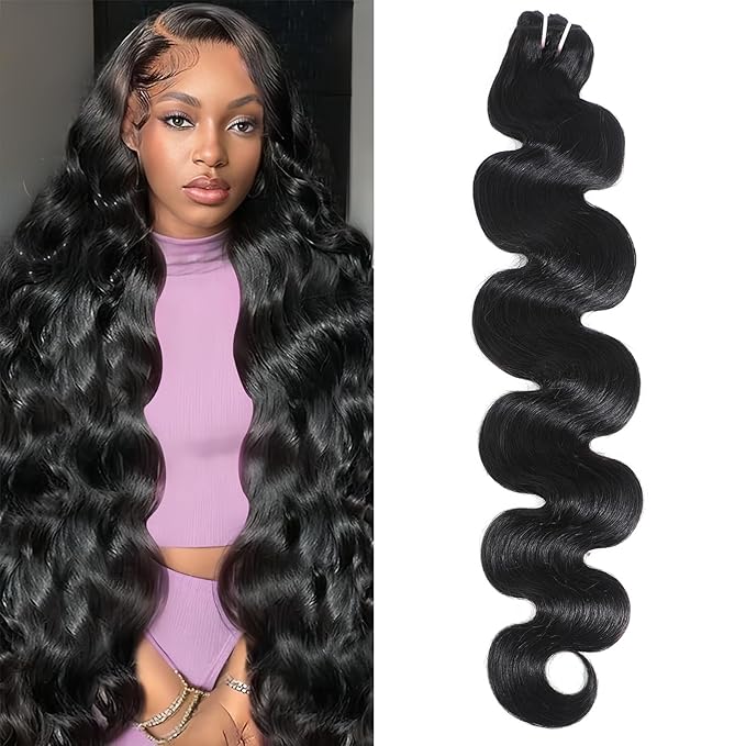 15A Raw Indian Human Hair Bundles Body Wave Bundles Human Hair,Triple Lifespan Virgin Remy Hair,No Tangle Shedding,Keep Texture Silky Soft After Multiple Washes (1 Bundle Natural Black, 30 inch)