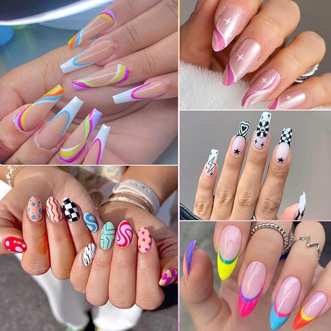 Nail Art Marker Pens, 12 Colors 0.7mm Nail Art Pens Nail for Painting Nail Point Graffiti Dotting Liner Pen for Home Salon Quick Dry Manicure