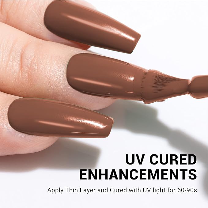 MelodySusie Thick Brown Gel Nail Polish,0.5fl oz Cocoa Nails Soak Off UV LED Caramel Coffee Brown Gel Polish Gift for Women Nail Art Manicure Salon DIY Nail Design Decoration at Home-A1202
