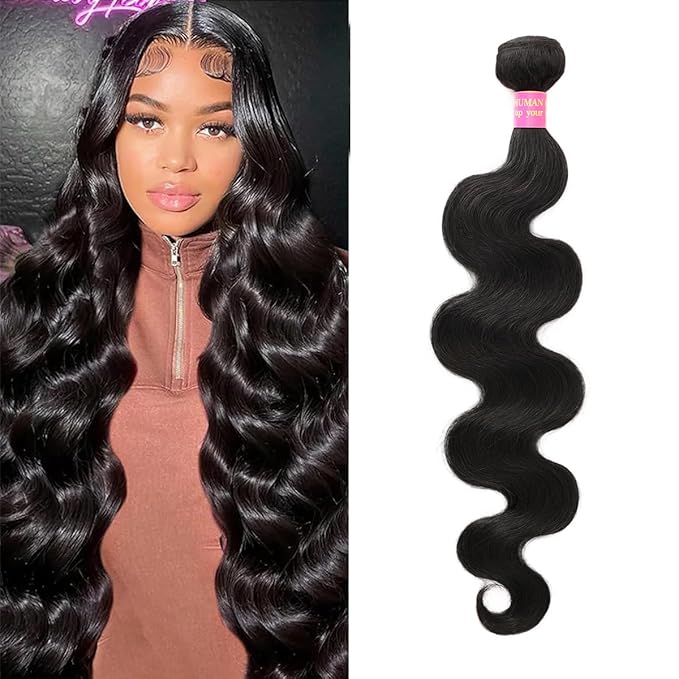 18 Inch Bundles Human Hair Body Wave 12A Brazilian Virgin Human Hair 1 Bundle 100% Unprocessed Quick Weave Hair Extensions Natural Black