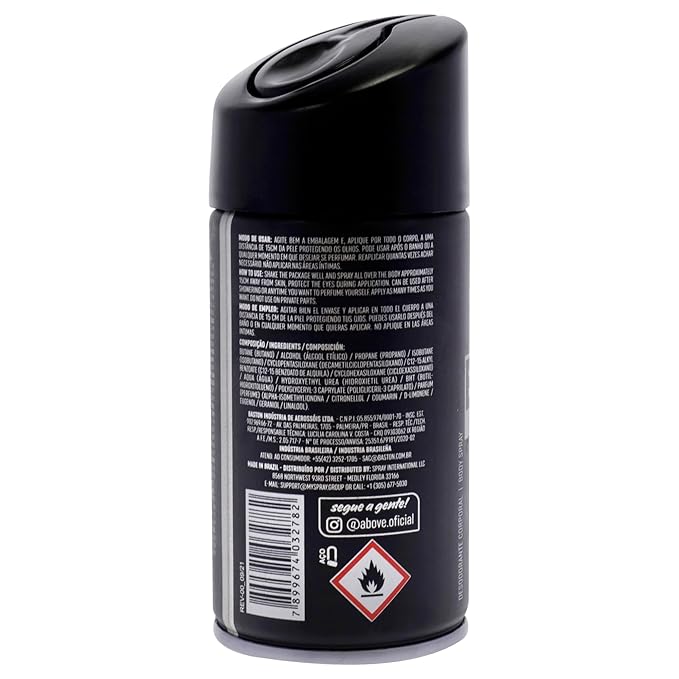 ABOVE Black Series Body Spray, Extreme, 2.12 oz - Deodorant - Woody Fragrance - Masks Perspiration Odors - Long-Lasting Dry Spray - Cruelty-Free