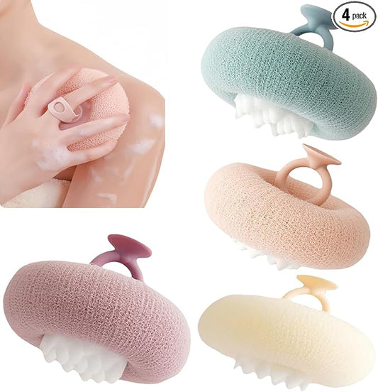 Super Soft Sunflower Suction Cup Bath Ball,2025 Upgrade Suction Cup Super Soft Bath Sponge Flower，Skin-Friendly and Comfortable Sunflower Suction Cup Bath Ball，Men's and Women's Shower（4pcs）