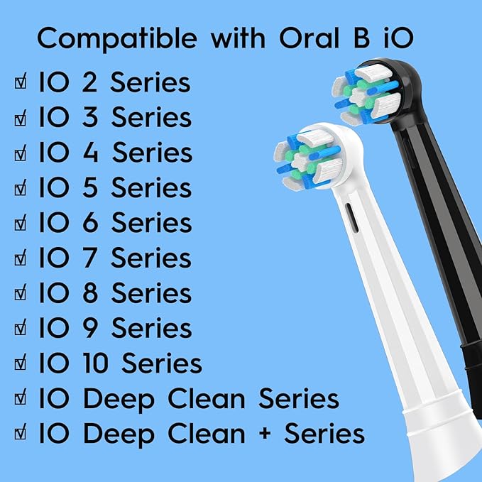 6 Pack IO Replacement Heads Compatible with Oral B IO 2/3/4/5/6/7/8/9/10/Deep Clean Series Electric Toothbrushes, Brush Heads Compatible with Oral B iO (White)