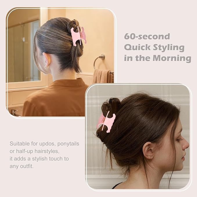 4 Pack Premium durable acetate butterfly hair clips, Medium Size Acetate Hair Claw Clips with Secure Hold,Perfect for Updos (2.76 x 1.66 in)