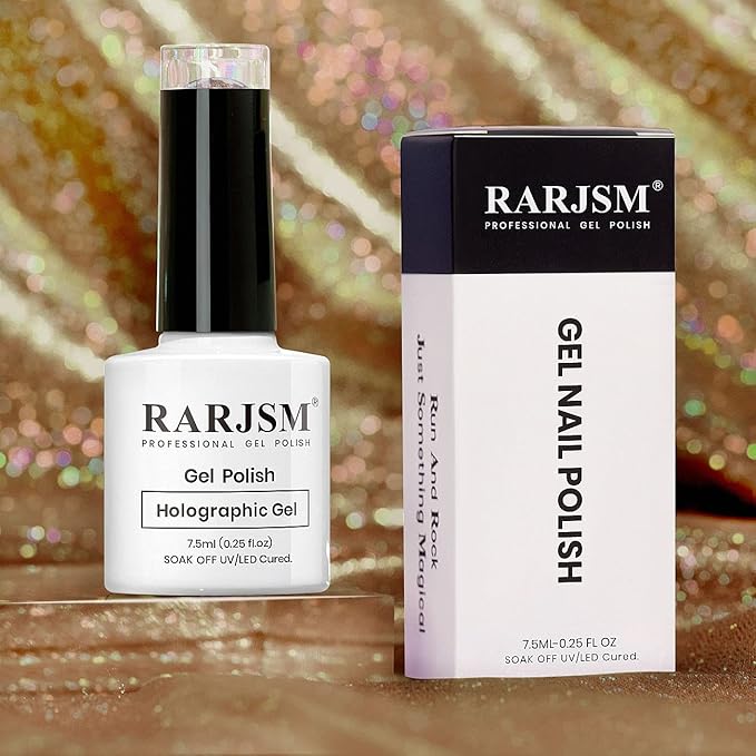 RARJSM Holographic Nail Polish Caramel Brown Gel Polish Mermaid Unicorn Effect Soak Off Nail Gel Curing Required Nail Art Home GelManicure