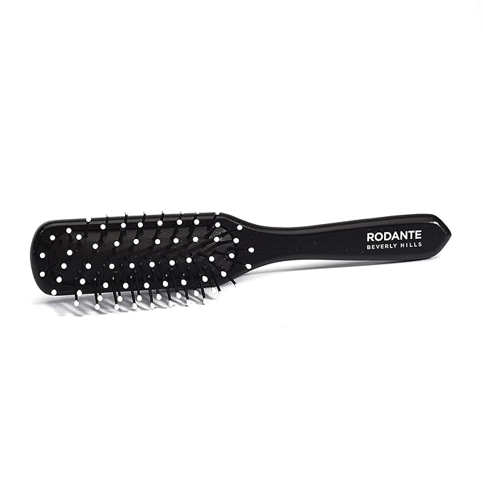 Wooden Hair Styling Hairbrush | Scalp Massage Hair Brush for Hair Detangling, Men Travel Gym Hair Brush Black Color
