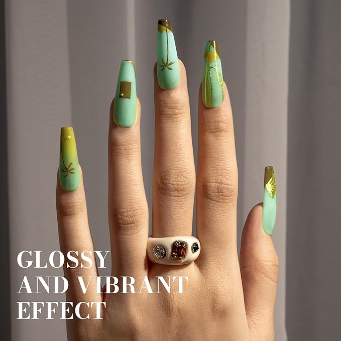 MelodySusie Mint Green Gel Nail Polish,0.5fl oz Nails Soak Off UV LED Bright Green Gel Polish Gift for Women Nail Art Manicure Salon DIY Nail Design Decoration at Home-1651